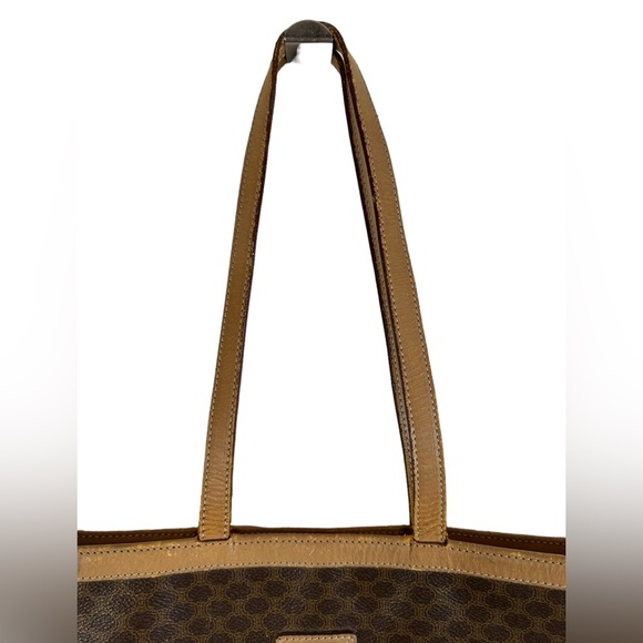 CELINE Vintage Macadam PVC Shoulder Tote Bag Auth/M14 Brown Monogram Two Handles - Picture 7 of 14